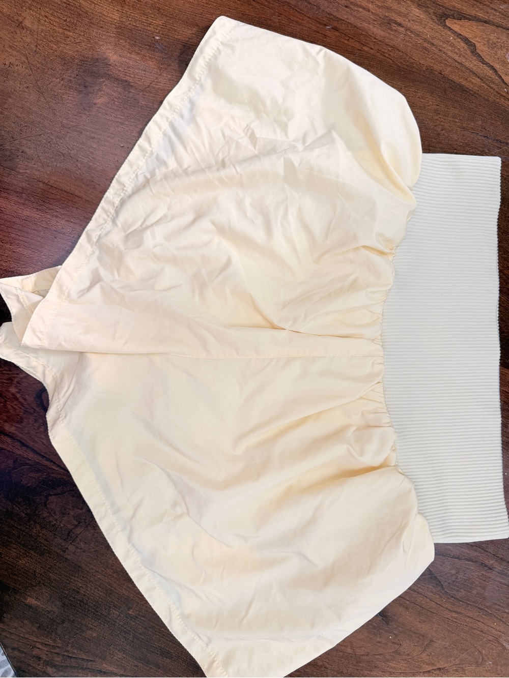 Free People Cream Strapless Ruched Tube Top
